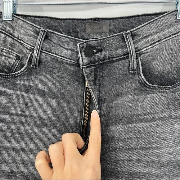 Mother The Weekender Dark Denim High Waist Flare Jeans in Wanted Black 30 NWT